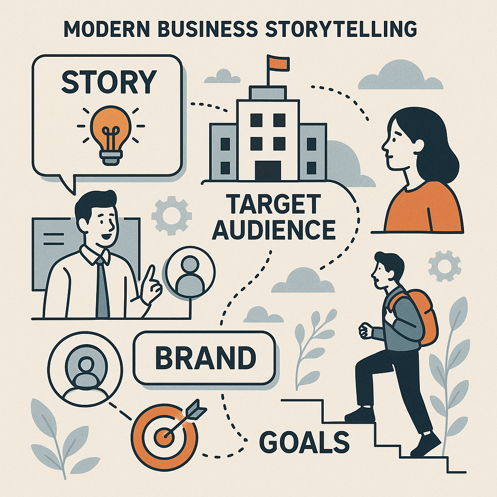 Visual representation of brand building through storytelling