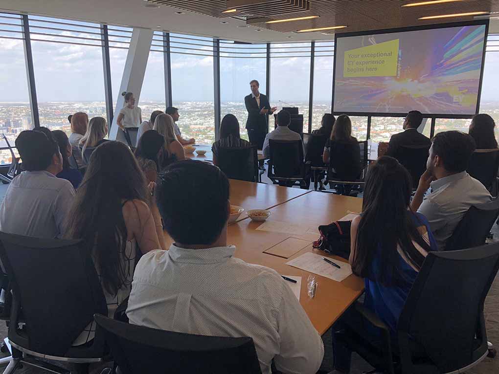 Attendees gather at an industry association networking event